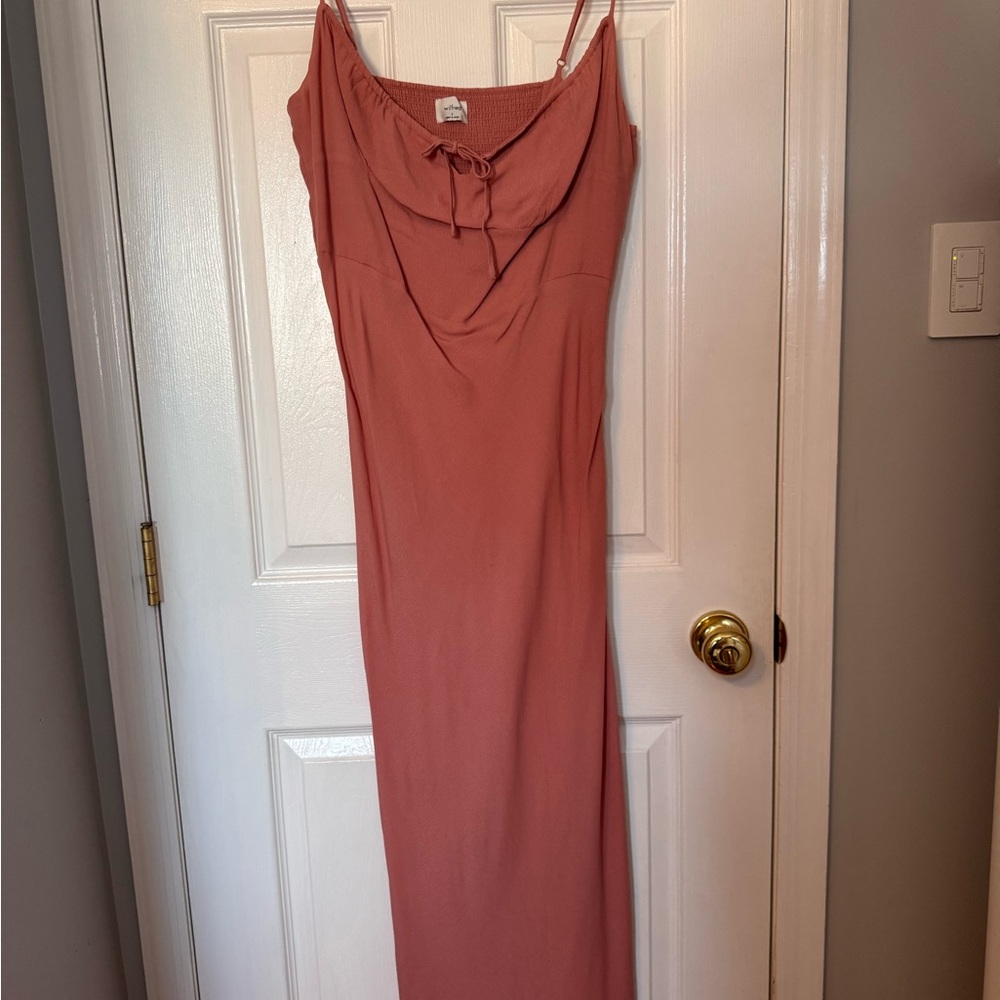Aritzia Wilfred Pink Maxi Slip Dress